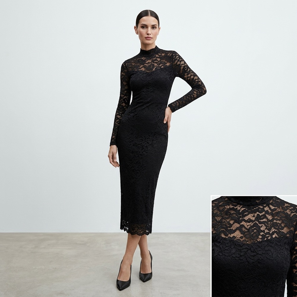 Zara black lace dress
